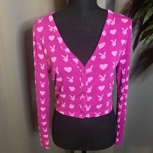 Y2K Magenta PLAYBOY by PacSun Sleep Cardigan